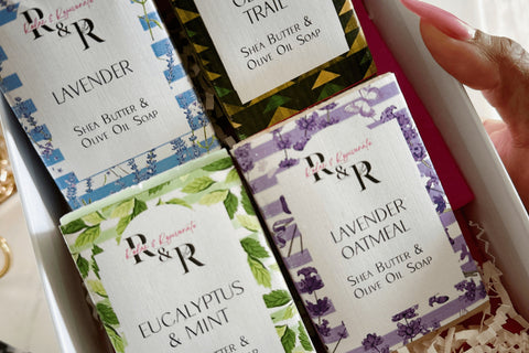 Smom's Lifestyle Soap Subscription - Features Lavender for soothing relaxation, Eucalyptus Mint for clarity, cedar trail for grounding.