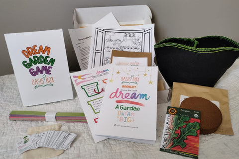 Oasis Box the Gardening subscription club for kids. This is the Dream Garden, the box of January 2024.
