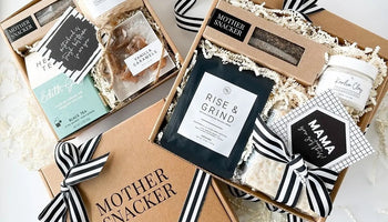 Gift box filled with self care essentials for busy moms