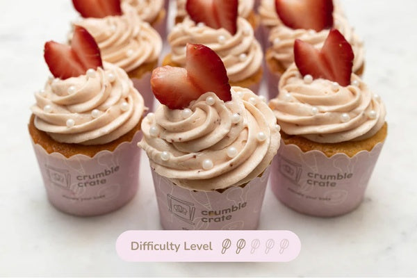 Lemon Cupcakes With Strawberry Buttercream - DIY Baking Kit by CrumbleCrate