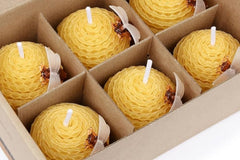 Honeycomb bee candles with realistic honeycomb texture that match the cheerful bee themed gifts in the Bee Kind Appreciation Box.