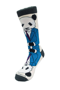 Dignified Reflective Panda Wearing a Suit Socks (Men's Sized)