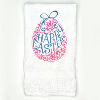 Happy Easter Embroidered Towel