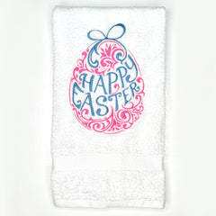 Happy Easter Embroidered Towel