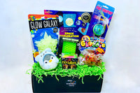 Sensory Box Space Exploration Board Game, Space Worm Fidget, Glow Galaxy Stars, Light Up Rail Twirler, Noodlies, Fuzzy Squish, Globbie Ball