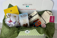Irish gifts including Irish chocolate, fruit cake, screen printed tote bag, Irish made lip balm. These are all designed and made in Ireland.
