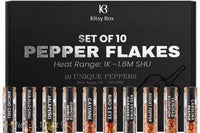Kitsy Box Hot Pepper Flakes Chili Variety Set, 10 Pack - Monthly Refill Subscription
