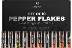 Kitsy Box Hot Pepper Flakes Chili Variety Set, 10 Pack - Monthly Refill Subscription