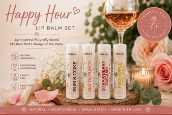 Happy Hour Natural Flavored Lip Balm Gift Set – 4 Cocktail-Inspired Lip Balms