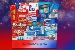 Fourth of July Gift Box USA Care Package American Snacks - Labor Day Gift Veterans Day Gift Candy Box Red White and Blue Snacks