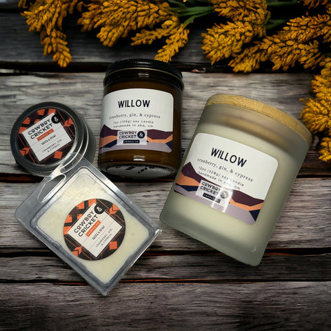 Willow Soy Candles and Melts - Cranberry, Gin, & Cypress - Taylor Swift Inspired