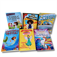 Young Reader Starter Pack For Ages 3-12 year old - Lot of 10 Books personalized by age/grade for boys and girls