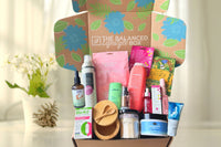 The Balanced Lifestyle Box features an array of self-care products for women, perfect as a wellness gift box