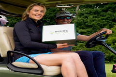 Male and female golfer hold up an Inside The Leather Golf subscription box in this video. The perfect gift for any golfer! 