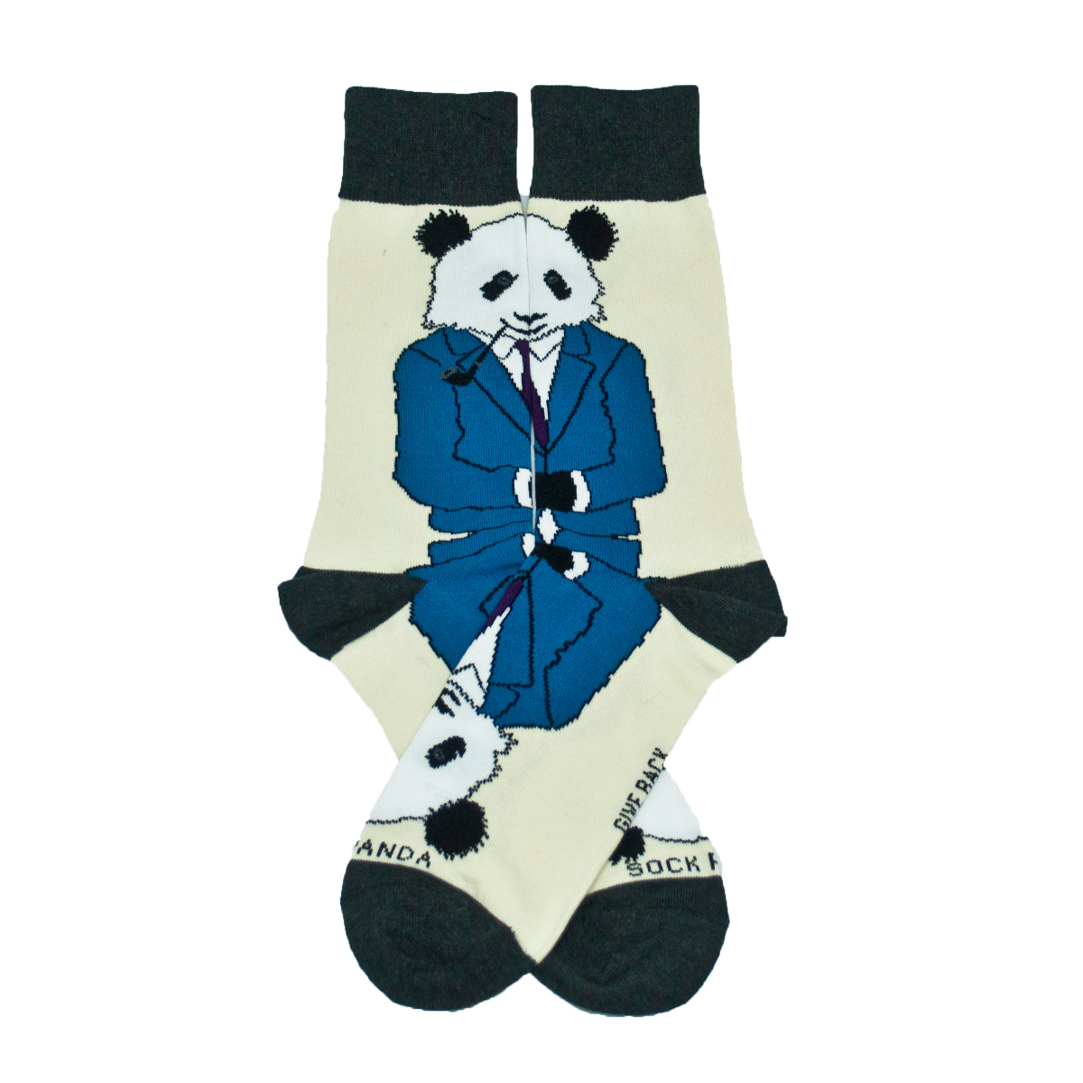 Dignified Reflective Panda Wearing a Suit Socks (Men's Sized)