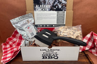 November Box, Alabama Chicken from My BBQ Box.  Includes custom rub, cooking instructions, wood chips or pellets, and a BBQ accessory.