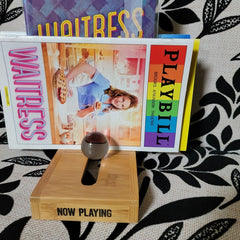 Broadway Playbill, Program, Ticket, Flyer Bamboo Holder with Glass Ball -- Now Playing