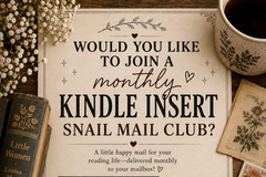 Kindle Insert Snail Mail Club, Kindle Inserts