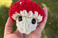 itty bitty mushyroom.  the itty bitty size mystery toy box includes a handmade crochet toy approximately 5-7" 