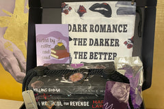 This deliciously dark book box includes a mix of dark romance & Halloween erotic horror books + a themed merch by Gothika Books.