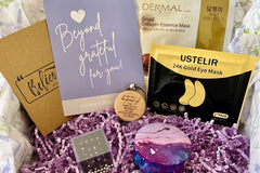 Close up to Purple Box self-care items and fidget toy for the child or even adult to distress  your mind.