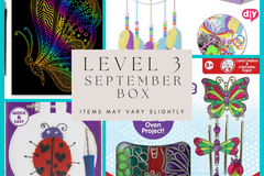 Craft n Stitch Subscription Boxes for kids are filled with at least one sewing kit and three variety craft kits, plus stickers, tools & more