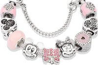 Super Cute Classic Pink Mini Mouse Charm Bracelet