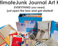 Ultimate Junk Journal Art Kit - EVERYTHING you need to get started! Large3 ring binder & plastic snap pouch included! SKU DV0922