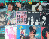 Sample of types of 1980s era pop rock box option.  These are just examples, not the exact records that you would receive.