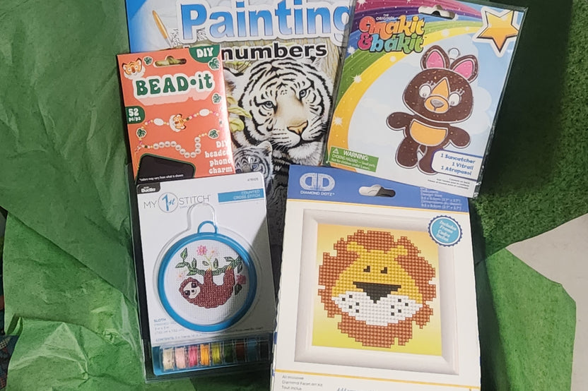 Craft n Stitch Subscription Boxes for teens are filled with at least one sewing kit & three variety craft kits, plus stickers, tools & more