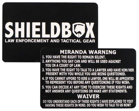 Metal Miranda Warning Card