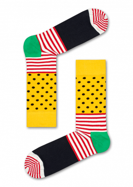 Stripes & Dots Socks – Black/Green/Yellow (10-13)
