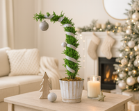 Lemon Cypress Tip Over Tree in Gold Wash Metal Tin