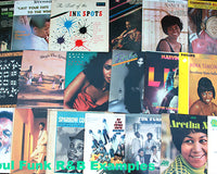 Sample of types of 1960-80s era soul fund R&B box option.  These are just examples, not the exact records that you would receive.