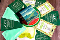 This photo represents 10 full-size premium sheet masks from several k-beauty brands sold at Facetreasures.com exclusively 