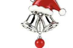 Silver Bells Santa Hat Pendant Necklace