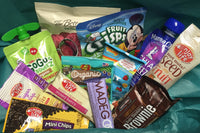 Sample box with Enjoy Life, Made Good, Nature's Bakery and The Better Chip