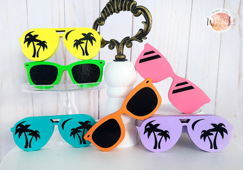 Sunglasses Mini Wood Decor | Spring Summer Tiered Tray Decor Accent