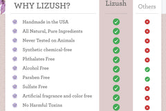 All the reasons to choose Liazush - hand made in the USA by women for women and men alike... Unisex, Vegan, Natuarl
