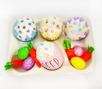 Wooden Easter Egg | Fake Drizzle Drip Eggs | Holiday Tiered Tray Decor | Table Shelf Accent