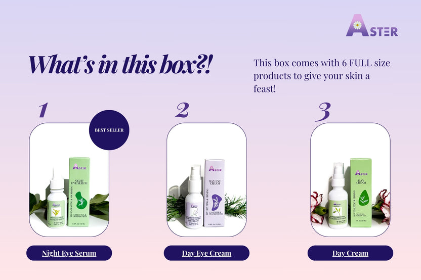 Organic Vegan Skincare Gift Set – 6 Full-Size Self Care Products | Aster