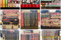 This photo shows examples of different types of manga. Not all manga in the photo is available for the box, but this is a sample.