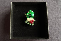 Festive Christmas Brooch Gift Set.Holiday Collection with Tree, Hat, Gloves and Reindeer in Gift Box