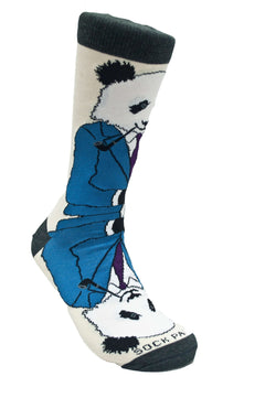 Dignified Reflective Panda Wearing a Suit Socks (Men's Sized)