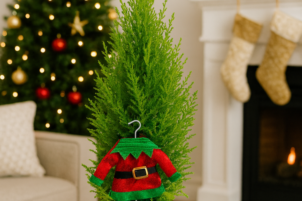 Lemon Cypress Cone with Elf