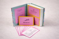Binders come in may different option and the insert card colors can be customized to fit your kitchen. 