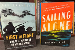 Two books from our history books section: First to Fight and Sailing Alone, together valued at over $50 retail. 