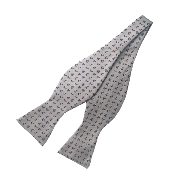 Silver Anchors Bow Tie