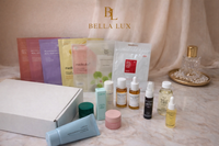 Bella Lux Glow is a curated luxury skincare subscription. Includes 7-9 K-beauty skincare designed to give you radiant, healthy, glowing skin