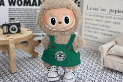 3 piece set for your Labubu doll. Set includes camera, shoes and coffee barista apron. labubu doll not included